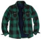 ZENTHACE Herren Sherpa Fleece gefüttert Plaid Flanell Jacken Herbst Winter Outdoor Arbeit Flanell Shirt Jacke Mantel Grün M
