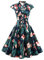 Wedtrend Abend Kleid Damen Rockabilly Schuhe Damen Abendkleid Hochzeit Gast Elegant Midilang WTP10007 NavyFlower S