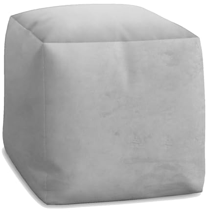 DreamRoots Pouf Hocker Cube 60x60x60cm - Couch Hocker - Samt Hocker - Hocker Wohnzimmer - Fußhocker Für Sessel - Hocker Sofa - Sitz Poof - Fußablage Hocker - Sessel Hocker - Pouf Sitzsack