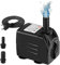 8W 600L/H Mini Wasserpumpe Aquariumpumpe, Aquarium Pumpe, Ultra Leise Tauchpumpe Klein Springbrunnenpumpe mit 1,4 m Netzkabel, 2 Düse für Aquarien Garten Teich Statue (Schwarz)