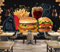 Fototapete 3D-Tapete mit doppeltem Burger, 120 x 80 cm Wandtattoo Wandaufkleber für Junge Mädchen Schlafzimmer Wanddeko