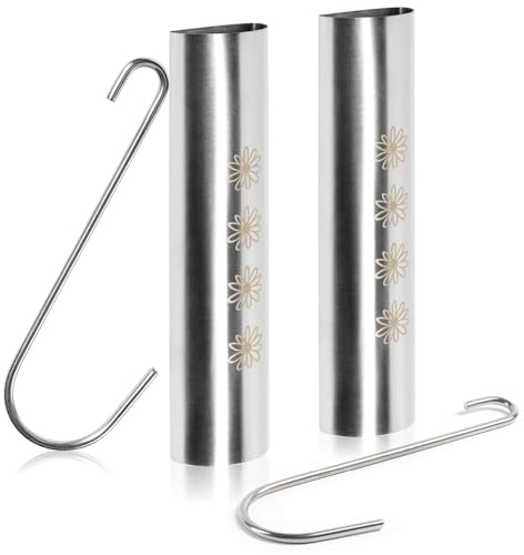 com-four® 2X Luftbefeuchter aus rostfreiem Edelstahl - Heizungsverdunster zum Anhängen an die Heizung - Heizkörperverdunster mit Befestigungshaken (2X Verdunster-Edelstahl)