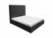 Ares Meble Dubai Kopfteil Polsterbett 160x200 cm - Samt Bett mit Schubladen - Bettgestell mit Bettkopfteil - Komforthöhe Schlafzimmer Möbel - Boxspringbett mit Bettkasten - Doppelbett Schwarz