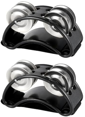 Armastuse Tamburello da Piede,2 pezzi Cembalo Piede Tamburello Foot Tambourine, Piede Tamburello a percussione Strumento Musicale in Metallo per Concerti, Feste, Cerimonie di Benvenuto