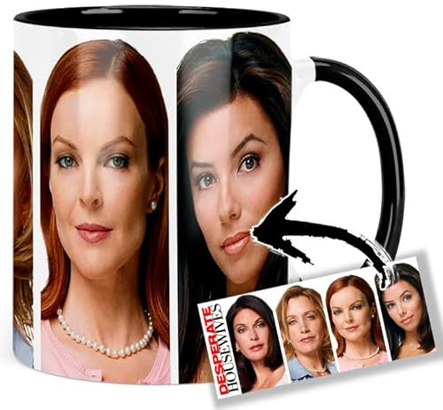Desperate Housewives Teri Hatcher Felicity Huffman Marcia Cross Eva Longoria Tasse Innen & Henkel Schwarz Keramikbecher Mug