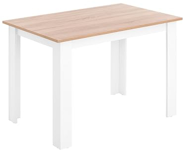 MyosHome - Esstisch, Küchen- oder Wohnzimmer-Tisch, Sonoma Eiche Weiß, 110 x 70 x 74 cm. Namur