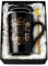 Best Teacher Appreciation Gifts for Men, 14oz Unique Black Ceramic Teacher Coffee Mug with Gold Print, Christmas Presents for Teachers Graduation Retirement from Student, with Lid Spoon Card, Gift Box