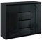 roe furniture Kommode mit 4 Schubladen & 2 Schränke - Modern Schubladenschrank - Komodenschrank - Schubladenkommode 120 cm Breit - Schwarz Hochglanz