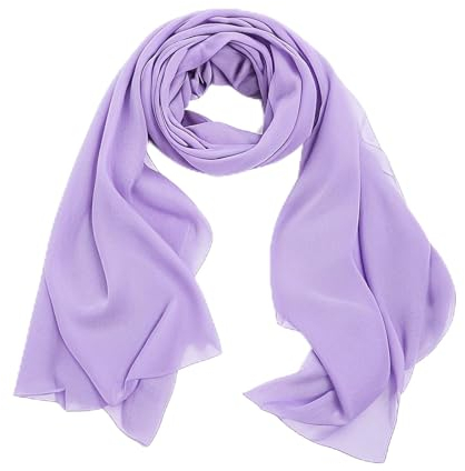 lifwimner Chiffon Schal Damen, Sommer Festliche Schal für Abendkleid, Stola Hijab 175x70 cm Leichte Schals und Tücher Chiffontücher für Braut Sommer Hochzeits (Violett, 175x70 cm)