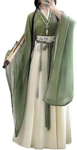 Ez-sofei Costume traditionnel chinois pour femme - Robe Hanfu (vert-E, taille S)