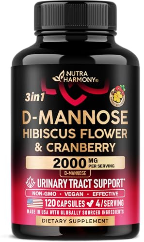 D-Mannose 2000mg w/ Cranberry & Hibiscus - Urinary Tract Health - 120 Caps