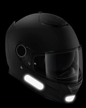 Kit 4 Strisce Adesive Nere Retroriflettenti per Casco Moto, Adesivi Rifrangenti, Adesivi Casco Moto, Catarifrangenti per Casco Moto, Alta Visibilità, Design Elegante Sobrio, Massima Aderenza e Durata