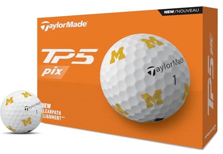 TaylorMade Golf 2024 TP5 PIX Michigan Golfbälle, EIN Dutzend Golfbälle