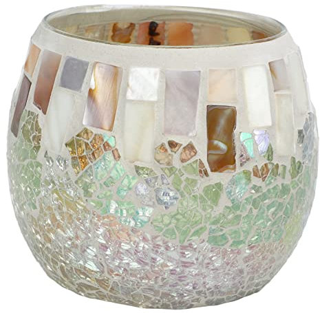 Portavelas de Cristal Mosaico, Portavelas Votivo de Cristal para Decoración de Centro de Mesa de Fiesta de Boda en Casa