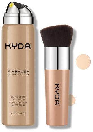 KYDA AirBrush Foundation Spray, Flawless Full Coverage Foundation Makeup, Smooth Creamy Finish, Durable Lightweight Breathable Foundation for Mature Skin-#118 Light Beige