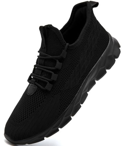 FZJIALI Sportschuhe Damen Sneaker Turnschuhe Schwarz Schuhe Leichte Laufschuhe Hallenschuhe Atmungsaktiv Straßenlaufschuhe Fitnessschuhe Joggingschuhe Walkingschuhe Tennisschuhe Damen Schwarz 40