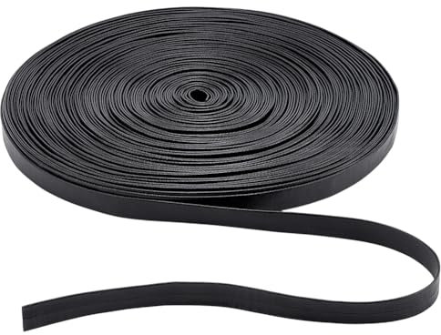 arricraft 45 Yards/41 m Umschlagbesatz Aus Kunstleder 15mm Breites Schwarzes Lederbesatzband Doppelseitig Flaches Schrägband Für Kleider Und Taschenkanten Zum Verzieren von Näharbeiten