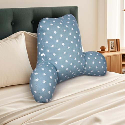 AOOWU Almohada Lectura Cama, Cojin de Lectura con Apoyabrazos, Respaldo de Almohada de Lectura, Óptimo Apoyo para la Espalda, Almohada de Lectura Espalda, para Sofa, Cama y Alfombra, Relajarse y Leer
