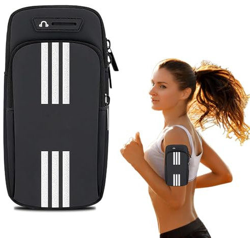 Handytasche Laufen Sport, Laufarmband Handyhalterung, Handytasche Joggen Handy Armband, Handytasche Joggen, Für Laufen, Workout, Joggen und Fitness (Schwarz)