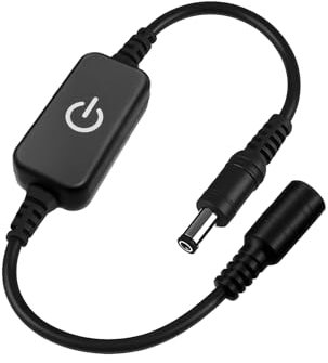 Arotelicht Touch LED Dimmer 12/24V – Kapazitive Berührungstechnik, Flimmerfrei & 6A Max Last, Für COB SMD LED Streifen & (Schalter/Dimmfunktion) Stufenlos Dimmen Kontrolleur für LED Strip, Schwarz