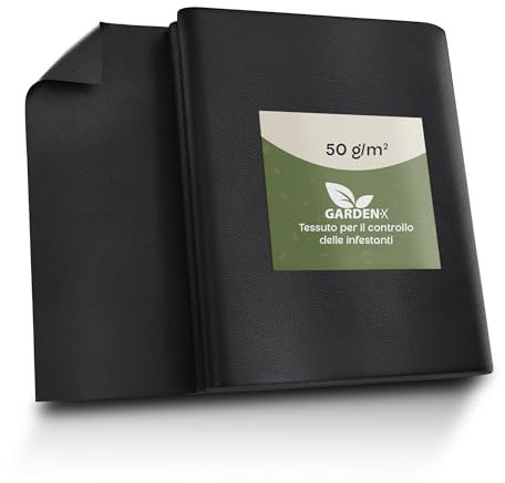 GARDENIX Toile de Jardin Contre Les Mauvaises Herbes - Perméable à l'eau - 50 g/m² - Noir - Film résistant aux UV - 1,1 x 10 m (11 m²) - Jardinière surélevée - Film de Protection Contre Les Mauvaises