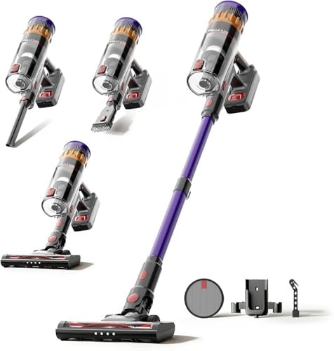 Lefant V1 Aspirapolvere Senza Fili, 40000Pa Scopa Elettrica Senza Fili Potente, Touch Intelligente LED, Filtro a 5 Stadi, Autonomia 42 Min, Design Autoportante, per Pavimenti/Tappeti/Peli Animali