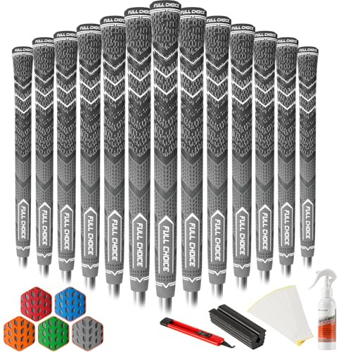 FULL CHOICE 13-Pack Cross-Cord Hybrid Golf Grips, Low Taper, Full Kit, CG01