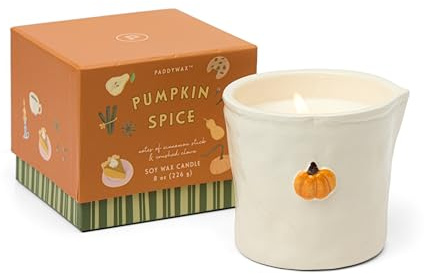 Paddywax Bistro Pumpkin Spice Scented Candle | 226g | Reusable Ceramic Pot | Cinnamon & Clove Notes