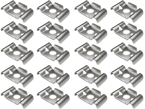 Attaches Grillage Inox 20 Pièces, Fixations Acier Inoxydable pour Panneaux Agricoles Clôtures, Supports de Terrasses Jardin Cour Allée - Aménagement Extérieur