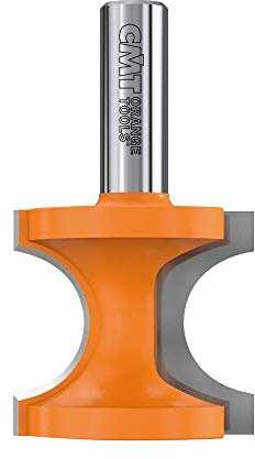 CMT 1/2-Inch Shank, 1/2-Inch Radius Round-Over Router Bit, 2 Flute, Carbide, For Edge Treatment and Grooving