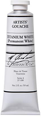 Jheppbay M. Graham 60ml Tube Gouache Paint, Titanium White