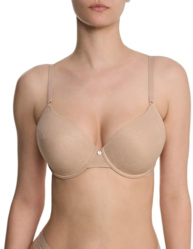 Natori Women's Sheer Jacquard Contour Underwire Bra, Café, 34C