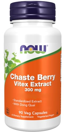 Now Foods, Chaste Berry Vitex Extract (Pepe del monaco), 300 mg, 90 capsule Vegane, Testato in Laboratorio, Vegetariano, Senza Glutine, Senza Soia