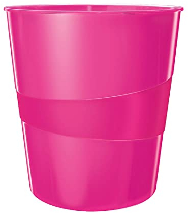 Leitz Wow Papelera, Poliestireno, Rosa Metalizado, 15 L