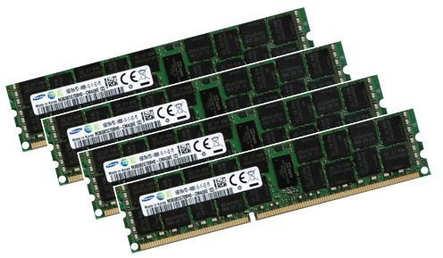 Samsung 64GB Quad Channel Kit 4 x 16 GB 240 pin DDR3 1866 ECC, Registered, DIMM (1866Mhz, PC3-14900R, CL14, 1.5V) - Apple ID 0x80CE - für Mac Pro 6,1 / Server