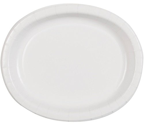Unique Party 31039 - Piatti per Feste Ovali Bianchi, Confezione di 8