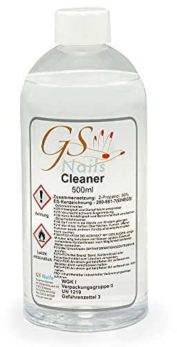 GS-Nails Nagel-Cleaner - Klar 500ml - Reinigungsflüssigkeit zum Reinigen & Entfetten der Naturnägel - ISO kosmetisch - Cleanser ohne Duftstoffe & Farbstoffe