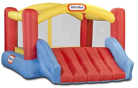 Little Tikes Jump 'n Slide Castillo Hinchable - con Paredes en Malla para Uso Exterior - Incluye Funda, Compresor y Parches de reparación - Edad: 3+ años, Exclusivo en Amazon