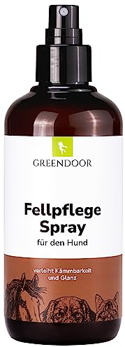 GREENDOOR natürliches Fellpflegespray Hund 250ml, extra Glanz mit reinen Seidenproteinen, bessere Kämmbarkeit, schmutzabweisendes Fell, Coffein für Fellwachstum