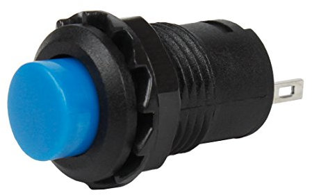 Larcele 20x 12mm Plastik DIY Momentary Push Button Metall Mini Drücken Taster Druckknöpfe ANKG-03 (Blau)