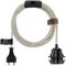 Hoopzi - Fil électrique en Tissu de 4,5M pour Éclairer Partout Chez Vous - Douille Ampoule E27 avec Interrupteur - Créez Votre Suspension Luminaire, Baladeuse, Lampe Suspendue - Bala Lin Naturel/Noir