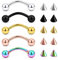 VFUN 14G Augenbrauenpiercing Curved Barbell Piercing Rook Helix Tragus Piercing Ohr Lippe Bauchnabel Piercing Chirurgenstahl mit Ersatz Spike 12mm