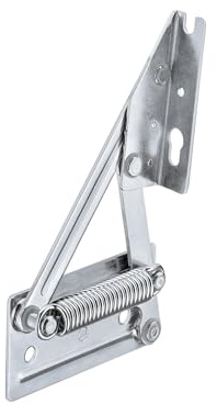 Häfele Häfele 643.01.525 - Eckbankscharnier | Für hochklappbare Sitzplatten | Stahl | Verzinkt | Mit integrierter Feder | Öffnungswinkel von 95° | Zum Schrauben | 1 Paar