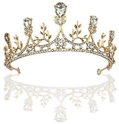 Snowtain Krone Stirnband Hochzeit Diadem Kristalle Prinzessin Krone, Hochzeit Reifen Diadem für Hochzeit Festzüge, Krone Rapunzel für Hochzeitsfeier Bühnenauftritte