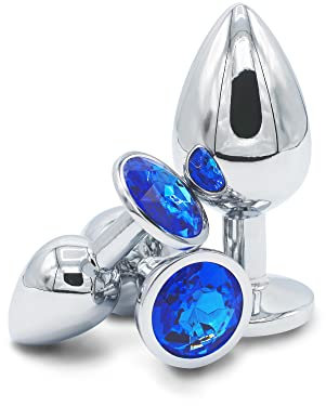 SKURK - 3X Plug Anales Jugetes Sexuales para Mujer y Hombre Butt Plug in Acero inoxidable Plug Anal Set de Tres Tamaños S+M+L Dilatador Anal Higiénico y fácil de Limpiar