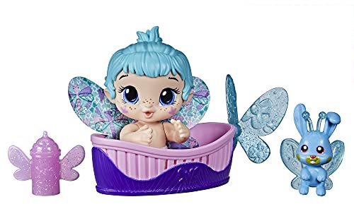 Baby Alive Glo Pixies Minis Doll, Aqua Flutter, Glow-in-The-Dark Doll for Kids Ages 3 and Up, 3.75-Inch Pixie Toy with Surprise Friend
