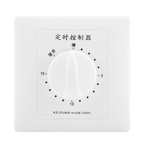 Timer Conto alla rovescia 220V Conto alla rovescia Timer da parete Pompa acqua Timer Controllo interruttore per luci, ventole di scarico, riscaldatori, pompe(15 minuti)