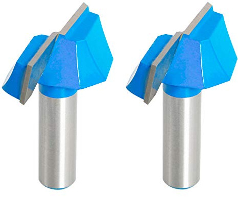 Aopin 1-3/4-Inch Dia Bottom Cleaning Router Bit 1/2-Inch Shank, Mortising Bit, Spoil Board Surfacing, Slab Flattening Woodworking Milling Cutter Carbide Tipped, Blue, Silver, 2Pcs