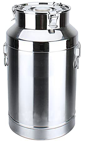 201 Edelstahl Milchkannen Weinkübel Milchkännchen Milchtransportfässer Tote Krug Milchflasche Öleimer Teekanister Mit Versiegeltem Silikondeckel Und Schnalle Sperren,5L