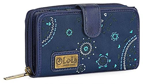 Lois - Portefeuille Femme Multi Rangement. Blocage RFID. Porte Monnaie Femme. Porte Feuilles pour Femme Tendance - Porte Monnaie Multipoches Femme - Sac Femme, Bleu Marine
